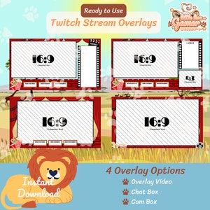 Twitch Overlay / Aesthetic / Movie Theater / Red / Black / Grey / Streamer / Streamer Graphics