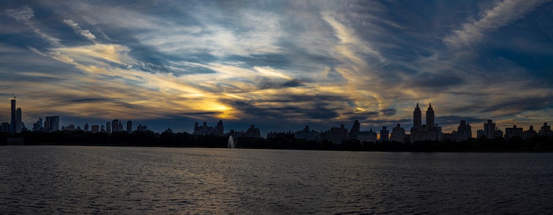 Digital Download Central Park Reservoir at Sunset Manhattan New York NYC image 1