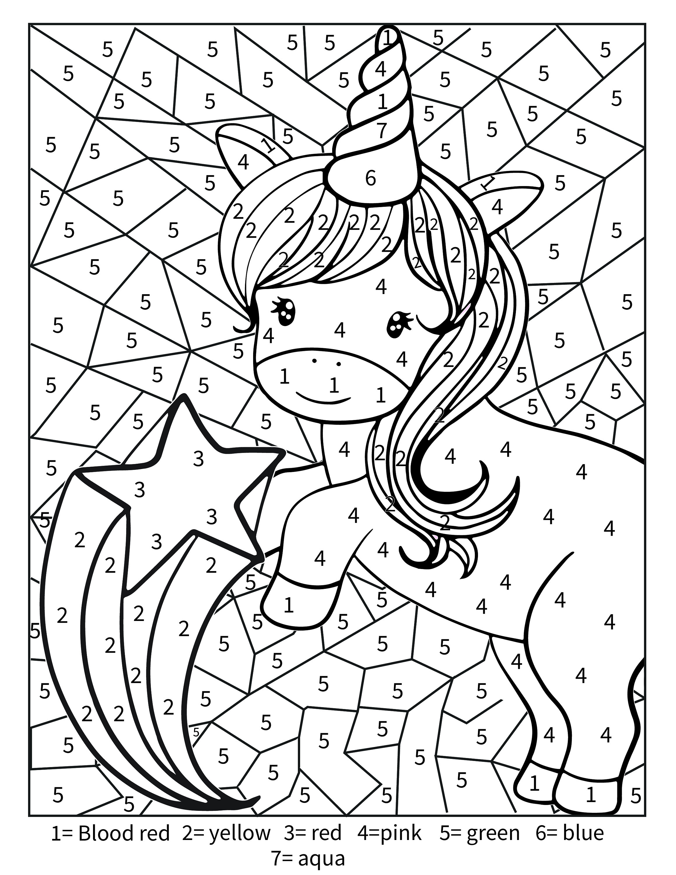 Unicorn Color by Numbers for Kids Ages 4-8: Unicorn Coloring Book for Kids