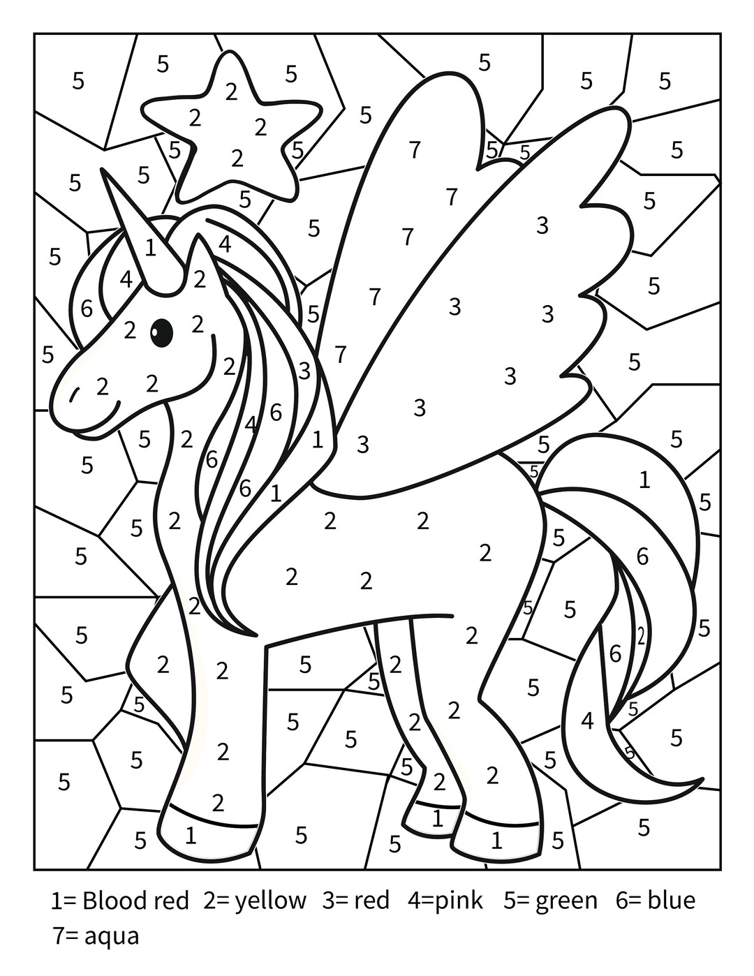 Printable: Unicorn Color by Numbers Activity Page for - Etsy Australia
