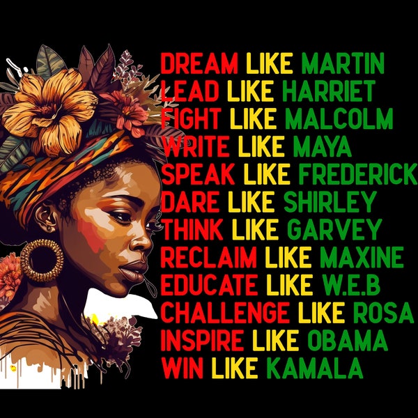 Black History Month Dream Like Martin Leaders African Afro Girl, Melanin Queen Dope Girl, African American, PNG, PDF, SVG