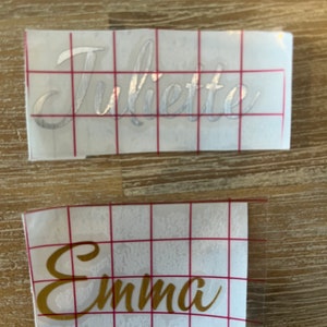 Etykiety winylowe do prasowania / dowolne imię / dowolny kolor / personalizacja w domu / imiona winylowe / trwałe etykiety winylowe
