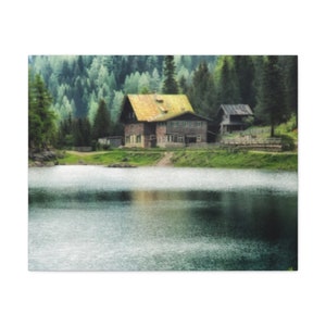 Cabin In the Woods,Cabin by the Lake,Cabin in the Wood Canvas Print,Cabin by the Lake Canvas Print,Cabin by the Lake Canvas Picture