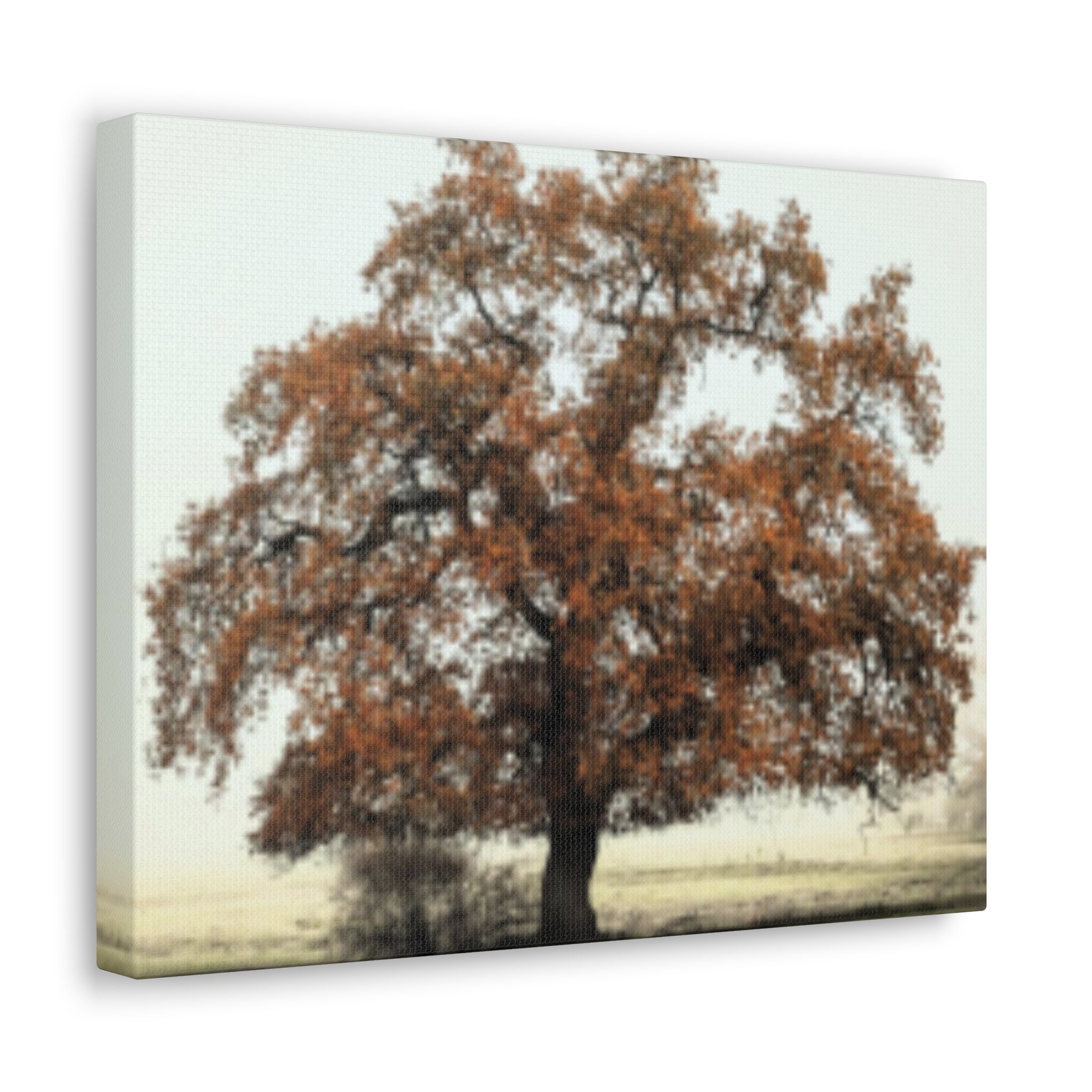 Big Old Oak Tree in the Fall,the Big Oak Tree Canvas Wall Art,landscape