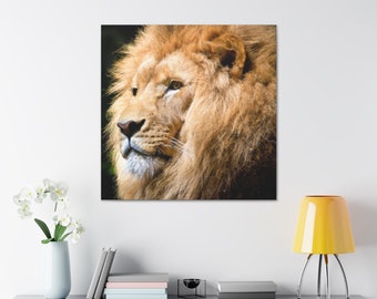 Lions Face Canvas Print,Lions Canvas Print,Lions Canvas Art,Lions Print Wallhanging,African Lion Canvas Print,Lion Face Canvas Picture,Lion