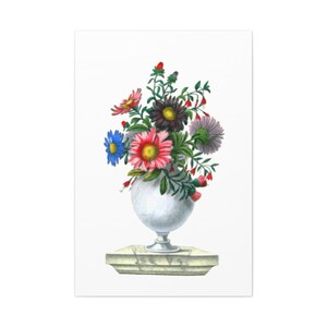 Red Blue Flowers Canvas Print,Multi Color Floral Bouquet Canvas Print,Blue Red Floral Bouquet Canvas Print,Flower Bouquet Canvas Print