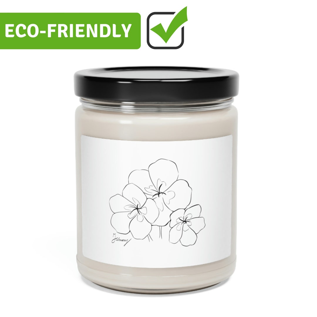 Birth Month Candle, Birth Flower Gift, Flower Candle, February Birth