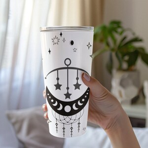 Moon Phases, Stars and Moon, Insulated Stainless Steel 20oz Tumbler
