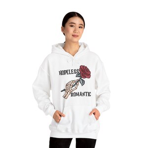 Hopeless Romantic Hoodie, Valentine's Day Hoody, Romance is Dead Hoodies, Unisex Heavy Blend™ Hooded Sweatshirt image 3