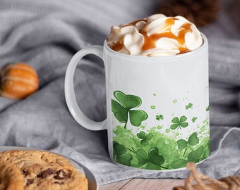 Irish Pride Mug, Green lucky clover mug, Ceramic Mug 11oz