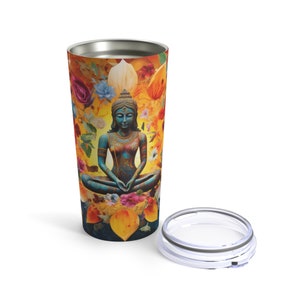 Meditation, Vibrate Higher, Zen, Manifest, Vibrant Colors, Abstract, Stainless Steel, Tumbler,  20oz