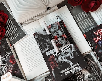 Rode schedel bladwijzer | Annotatietool kunstleer, boekaccessoires