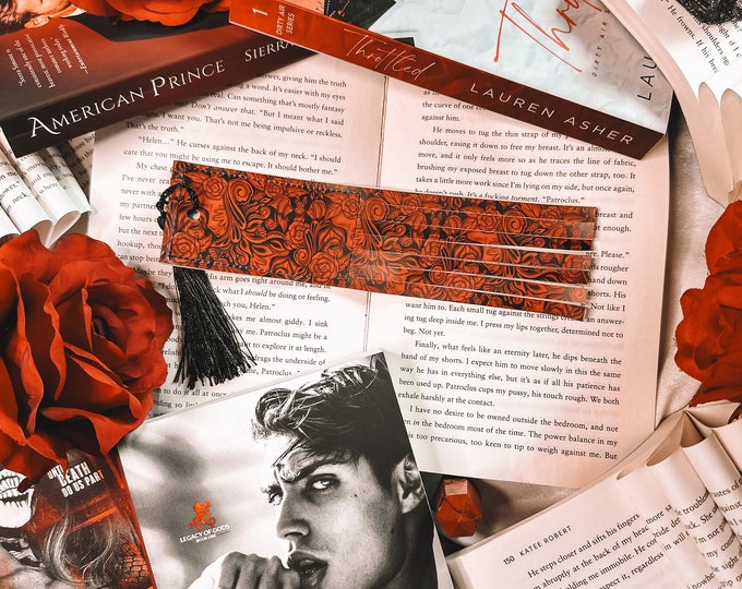 Featured listing image: Spank Me Bookmark | Vampire Faux Leather Whip End Bookmark | Leather Bookmark | Spicy Bookmark | Bite Me Smut Book Mark | Bookish Flogger