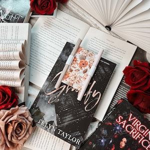 Orange Floral Annotation Tool | Annotating Accessories | Annotate Supplies | Book Merch | Book Accessories | Gifts For Readers