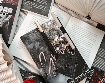 Gold Dragon Magnetic Annotation Bookmark | Faux Leather Reader Gift