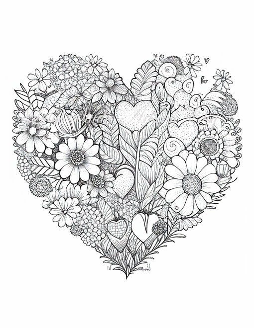 Hearts Coloring Pages, Vol. 2 - Downloadable Printable Coloring Pages ...