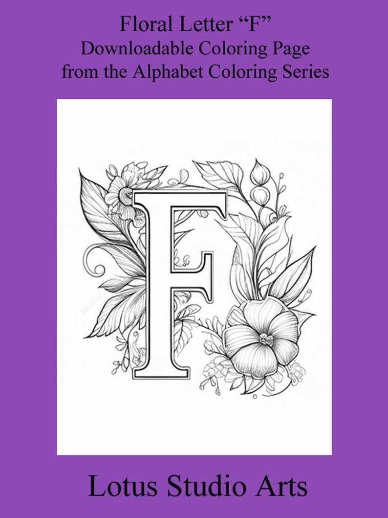 Floral Letter quot f quot Coloring Page - Il 794xN.4700655933 8vwz 