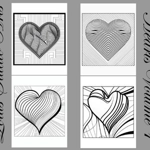 Hearts Coloring Pages, Vol. 1 - Downloadable Printable Coloring Pages for Adults and Teens