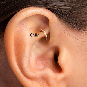 Crystal Clicker Ring, Helix Piercing, Conch, Nose Ring, Crystal Rook Piercing