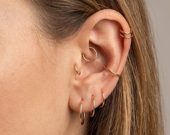 Clicker-neusring, scharnierende neusring, 6 mm 8 mm 10 mm 12 mm zilveren en gouden clicker-neusring, kraakbeen/helix-oorbellen