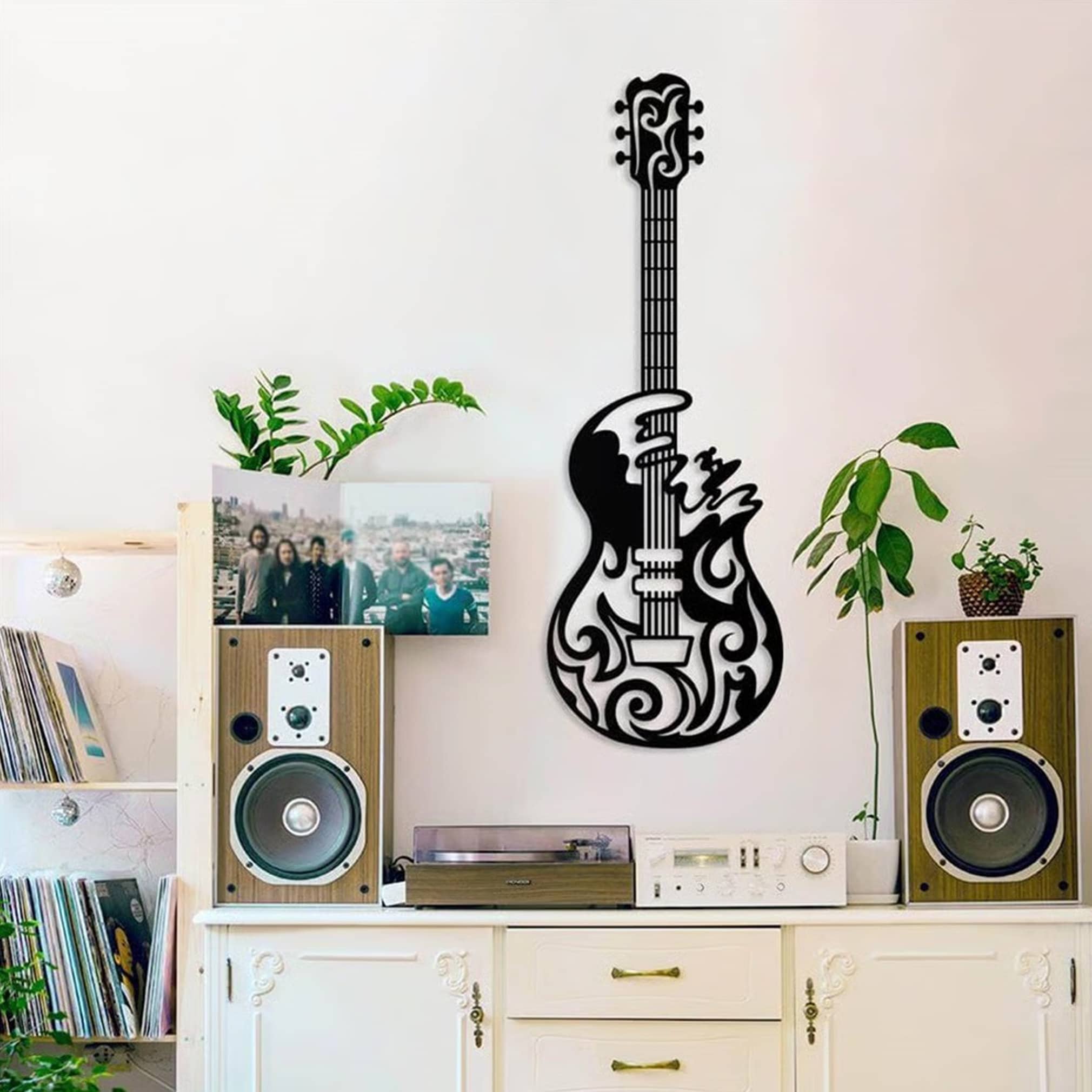 Guitar Metal Wall Metal Wall Artmetal Wall Etsy