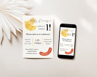 Birthday Party Invitation | Pierogi Party | Editable Template | Instant Download