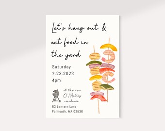 Housewarming Cookout Invite | Editable Template | Instant Download