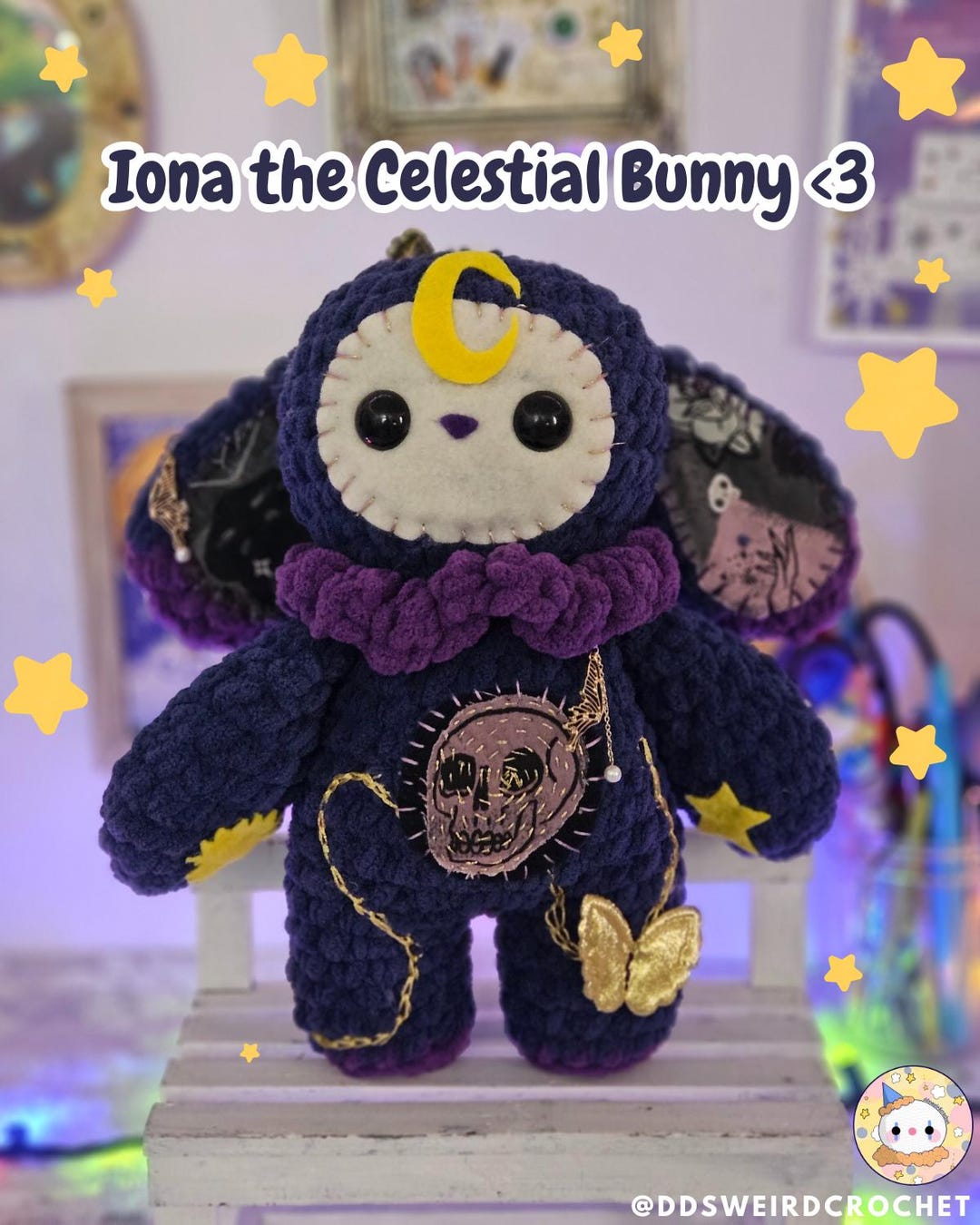 Original Crochet Rabbit Plush | Iona the Celestial Bunny