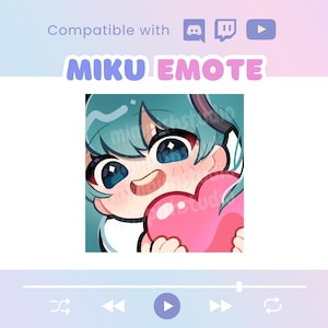 Miku Emote | P2U Emotes | Twitch Discord Youtube | Cute Kawaii Comfy Cozy Aesthetics Vocaloid Emote