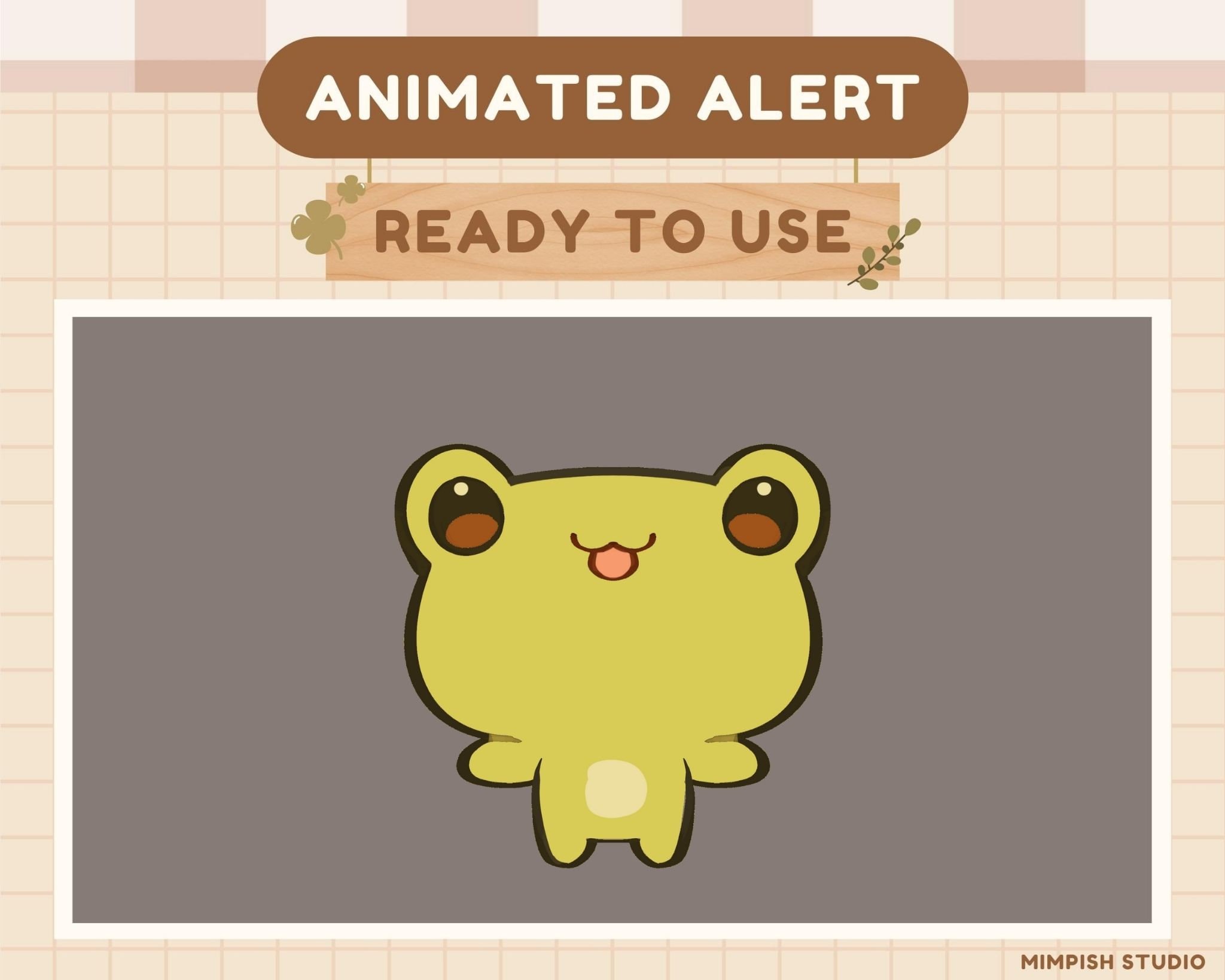 Animated Alert Frog for Comfy Twitch Streamer | Cute Cottagecore ...