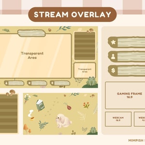 Twitch Animiertes Cottagecore Overlay Frosch Theme