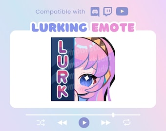 Emote de Twitch Lurk / P2U Emotes / Cute Aesthetics Vocaloid Emote / Kawaii Chibi Twitch Emote