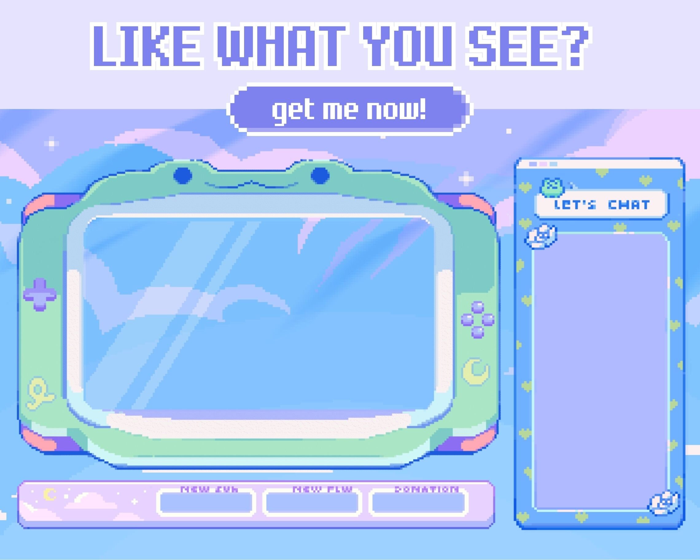 Twitch Overlay Animated | Stream Overlay Pixel Frog | Cute Comfy Cozy ...