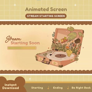 Stream Screens Animated Package Frog | (Starting Screen, Ending Screen, Be Right Back, Offline) | Cottagecore Animated Screens for Twitch