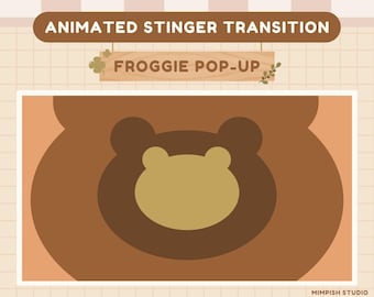 Stream Transition Frog Animated / Pop-Up / OBS, Streamlabs / Cute Comfy Warm Cozy Cottagecore Stream Asset para New Streamer
