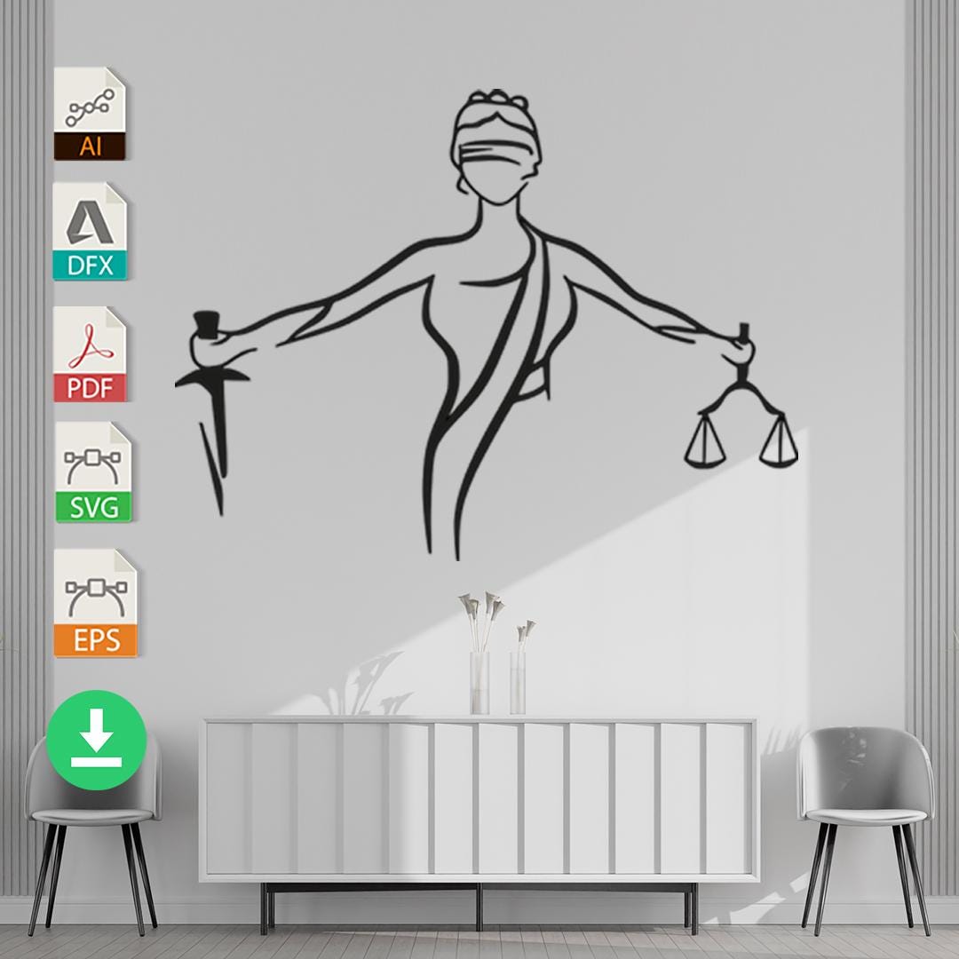 Lady Justice Metal Wall Art: Lawyer Office Decor (digital Download) - Etsy