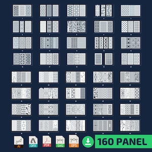 160+ Floral CNC Panel Kollektion | dxf, svg, eps, AI Vektordateien für Laser Cut,Plasma, CNC Fräser