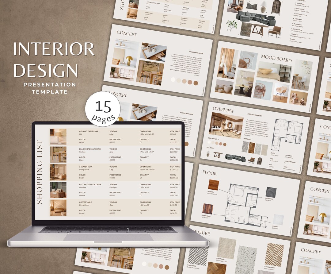 Interior Design Guide Template for Client Presentations and Project ...