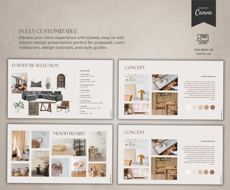 Interior Design Guide Template for Client Presentations and Project ...