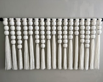 Custom Modern Minimalist Lomas Style White Macrame Wall Hanging 3ft x 3 ft