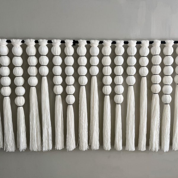 Custom Modern Minimalist Lomas Style White Macrame Wall Hanging 3ft x 3 ft