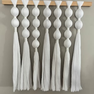 Handmade White Macrame Wall Hanging: Modern Boho Decor