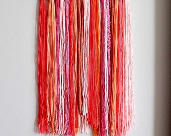 Bright Pinks Yarn Wall Hanging