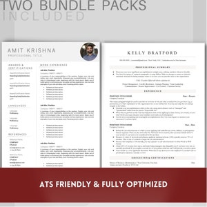 Minimalist Bundle Word Resumes, Google Docs Resume, Cv Template, ATS Compatible Professional Resume Template, Executive Resume with photo