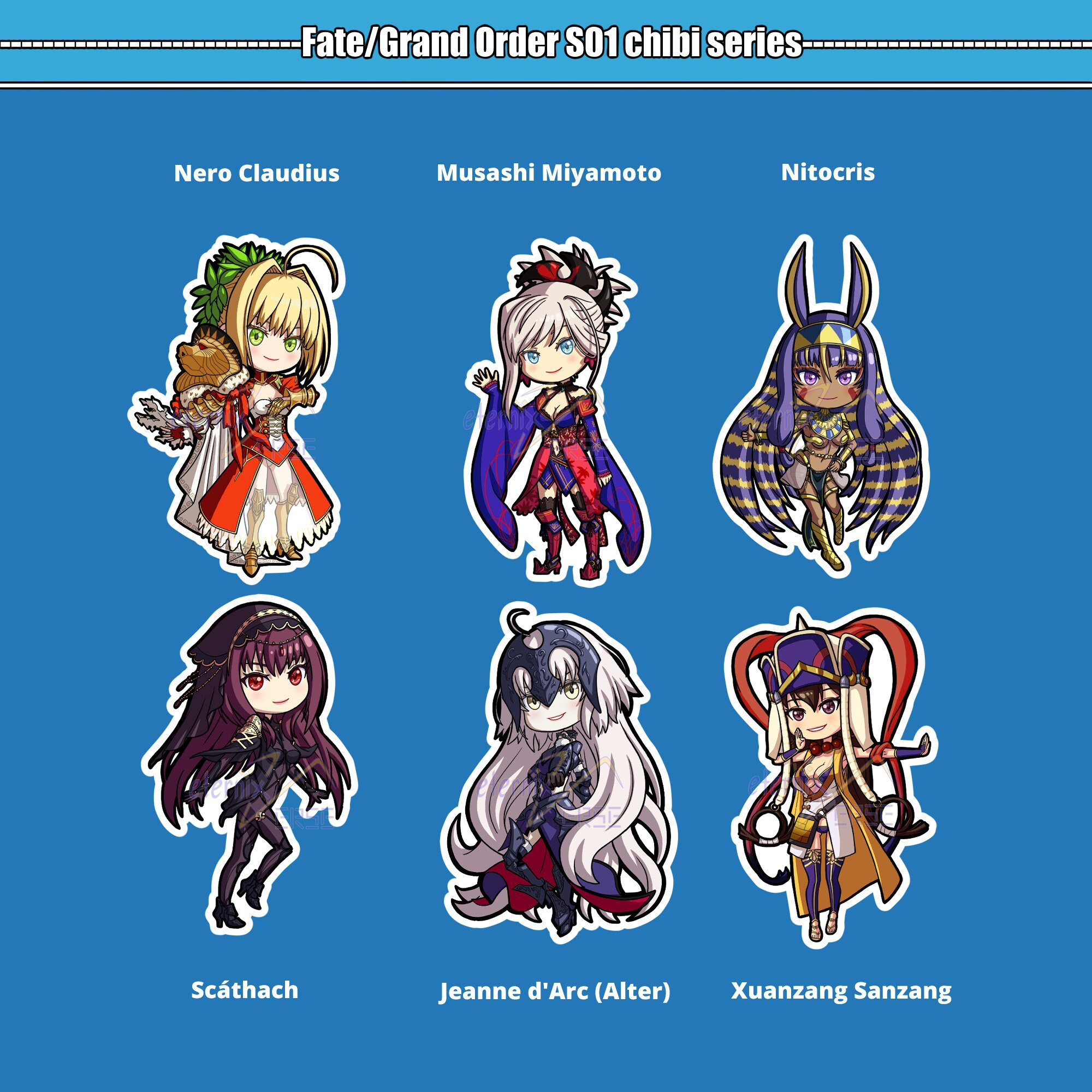 Fate Grand Order Chibi 01 - Nero Claudius, Musashi Miyamoto