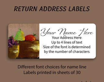 Return Address Labels "Ripe Radiance" 30 Per Sheet Custom Printed To Order