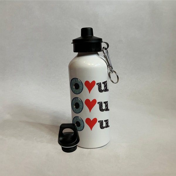 20oz Aluminum Water Bottle "Eye Love U"