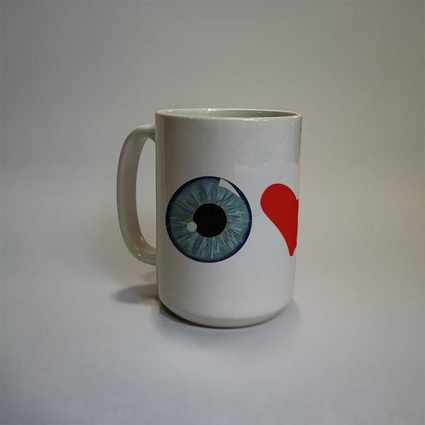 11oz OR 15oz Ceramic Mug "Eye Love U" with Personalization