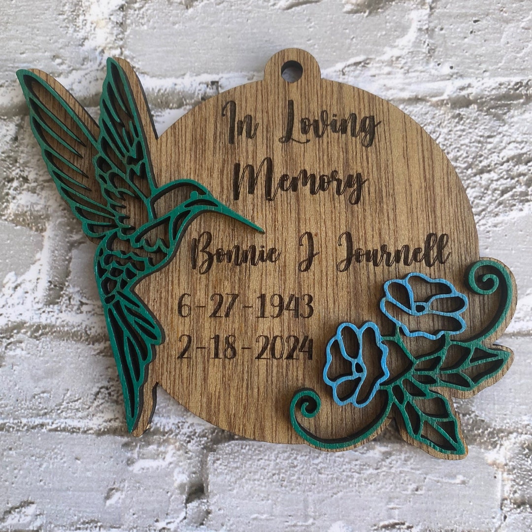 Handcrafted Hummingbird Memorial Ornament Unique Personalized ...