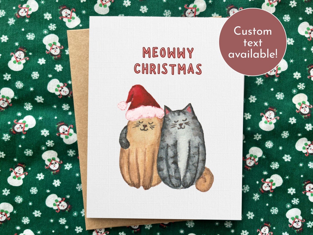Cute Cats Christmas Card, Funny Merry Christmas Pun for Cat Lovers ...